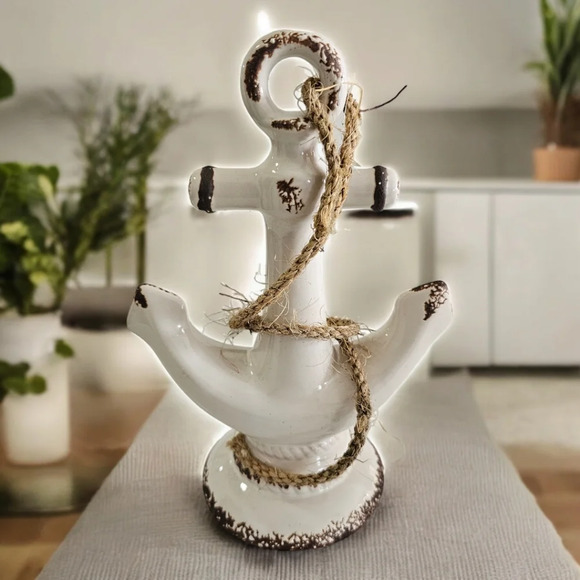 Vintage Other - ☃️Host Picked☃️ Vintage Ceramic Nautica Anchor with  Rope